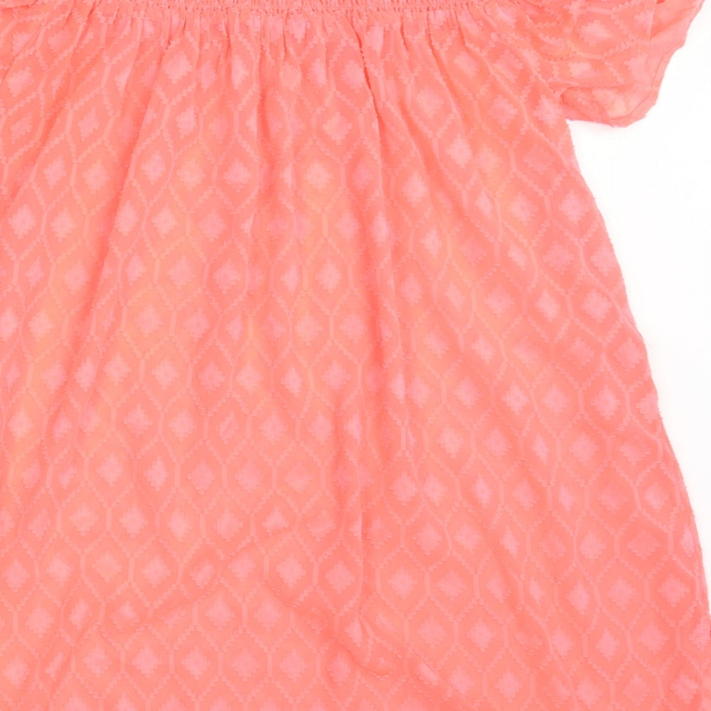 George Womens Orange Argyle/Diamond  A-Line  Size M