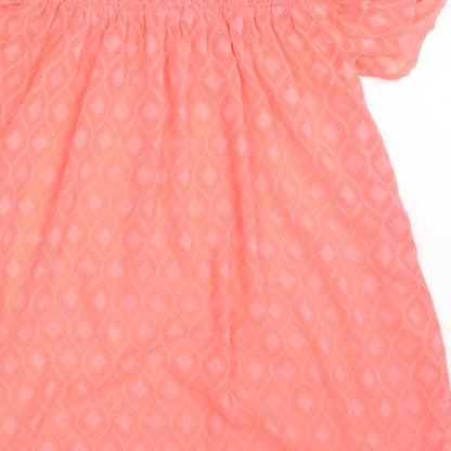 George Womens Orange Argyle/Diamond  A-Line  Size M