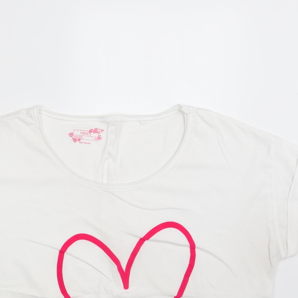 Womens UK Size M NEXT White Basic T-Shirt