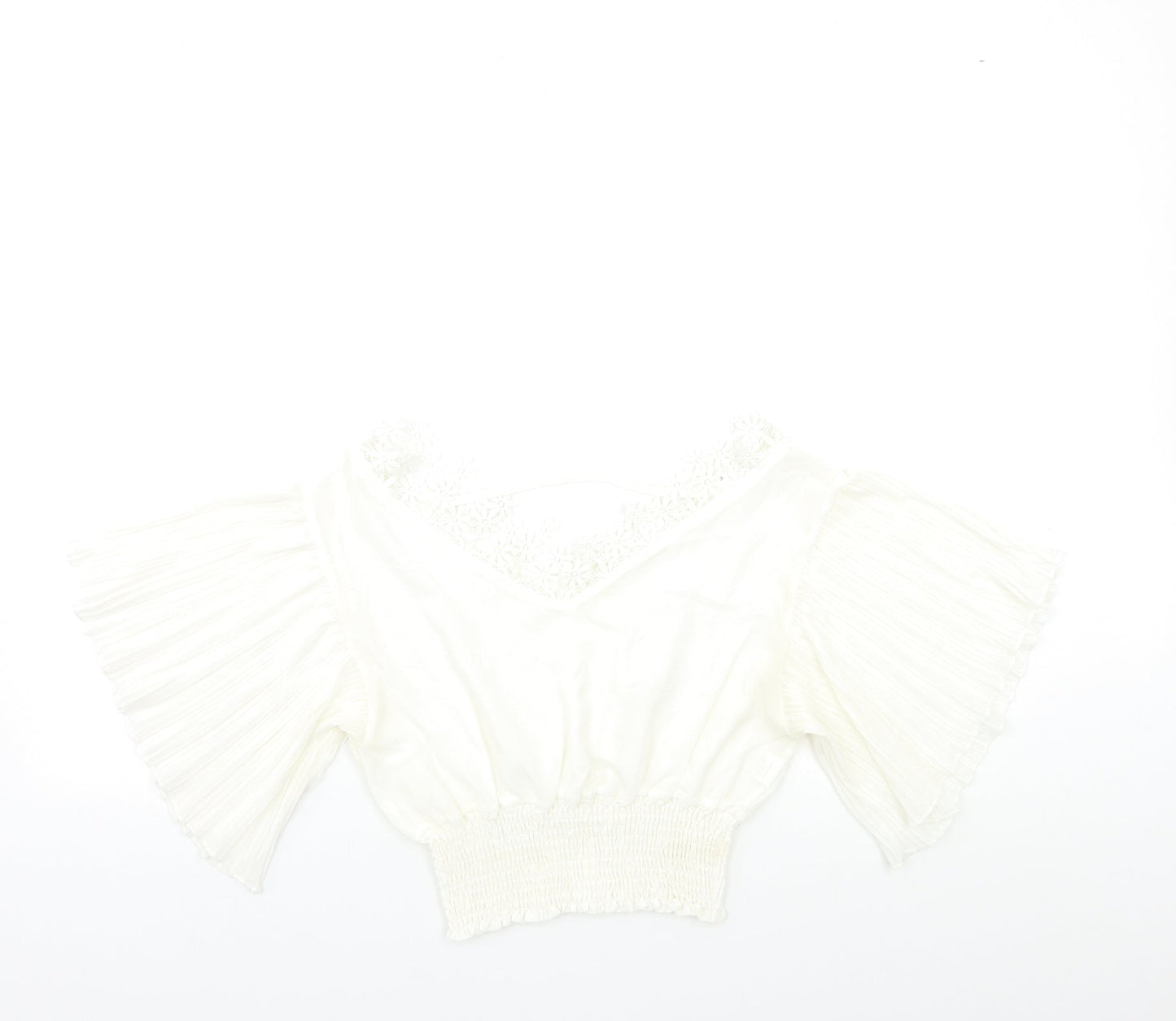 Womens UK Size S Preworn White Basic Blouse