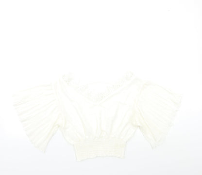 Womens UK Size S Preworn White Basic Blouse