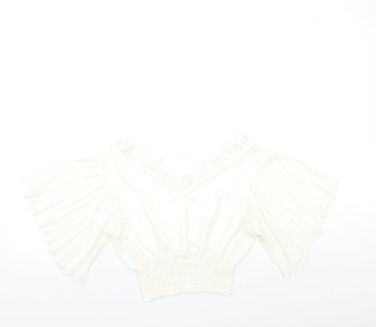 Womens UK Size S Preworn White Basic Blouse