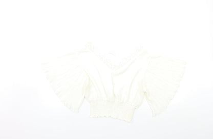 Womens UK Size S Preworn White Basic Blouse