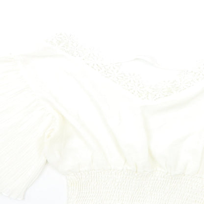 Womens UK Size S Preworn White Basic Blouse
