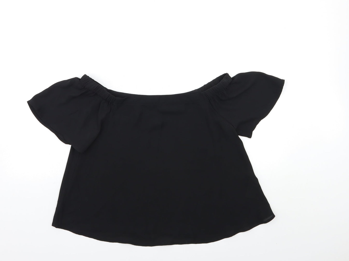 Womens UK Size 8 New Look Black Basic Blouse