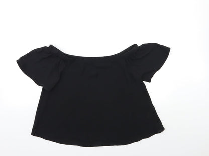 Womens UK Size 8 New Look Black Basic Blouse