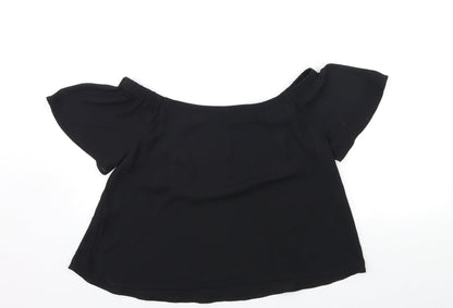 Womens UK Size 8 New Look Black Basic Blouse