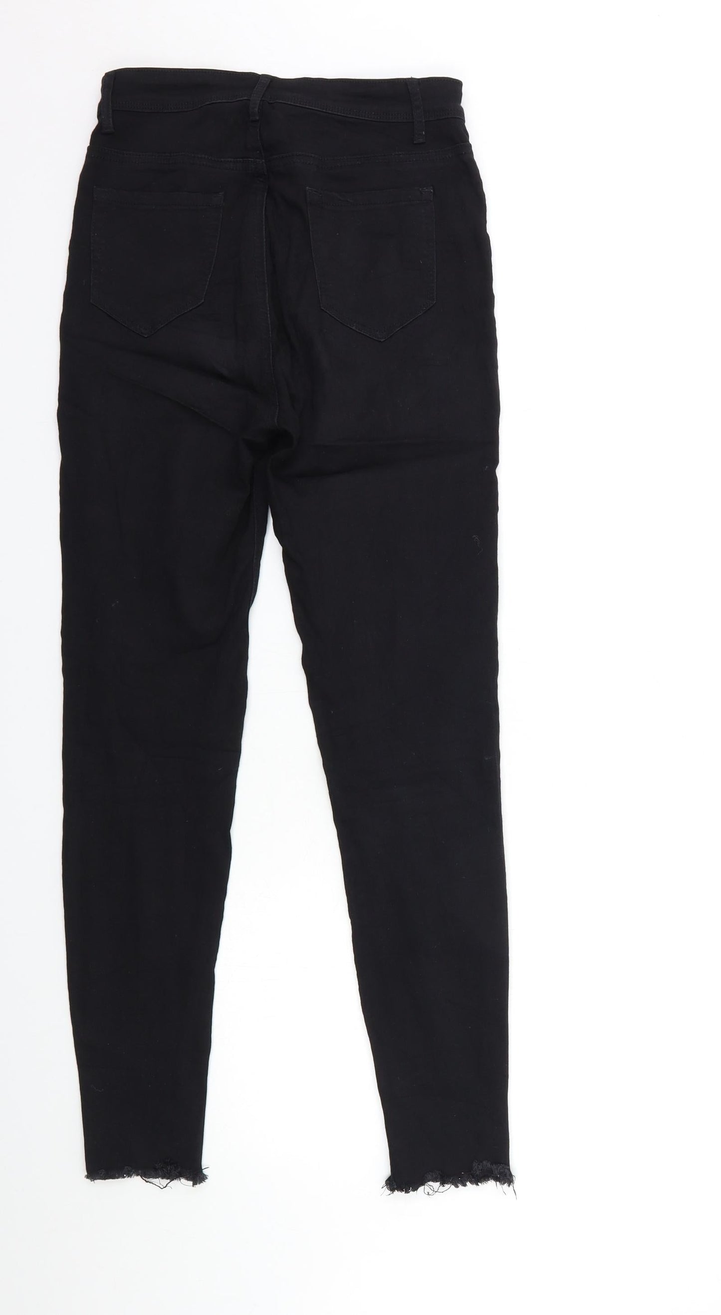 Womens UK Size S Preworn Regular Fit Skinny Black Jeans