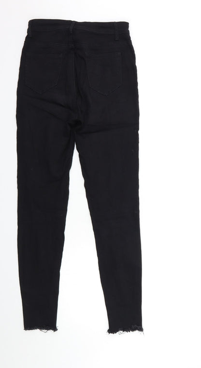 Womens UK Size S Preworn Regular Fit Skinny Black Jeans