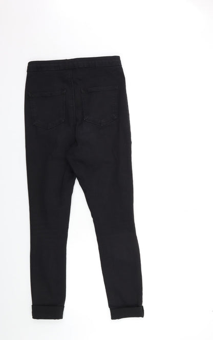 PRETTYLITTLETHING Womens Black  Denim Skinny Jeans Size 10 L26 in