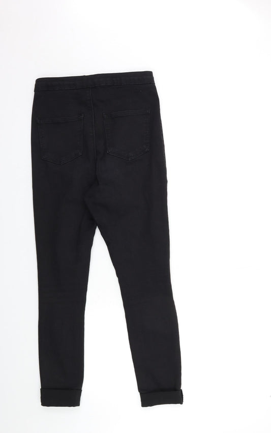 PRETTYLITTLETHING Womens Black  Denim Skinny Jeans Size 10 L26 in