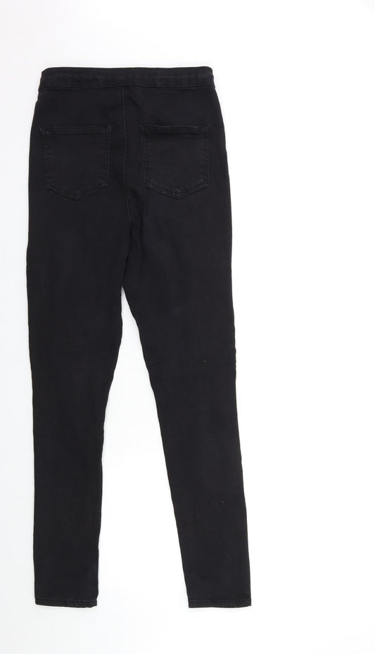 PRETTYLITTLETHING Womens Black  Denim Skinny Jeans Size 10 L29 in