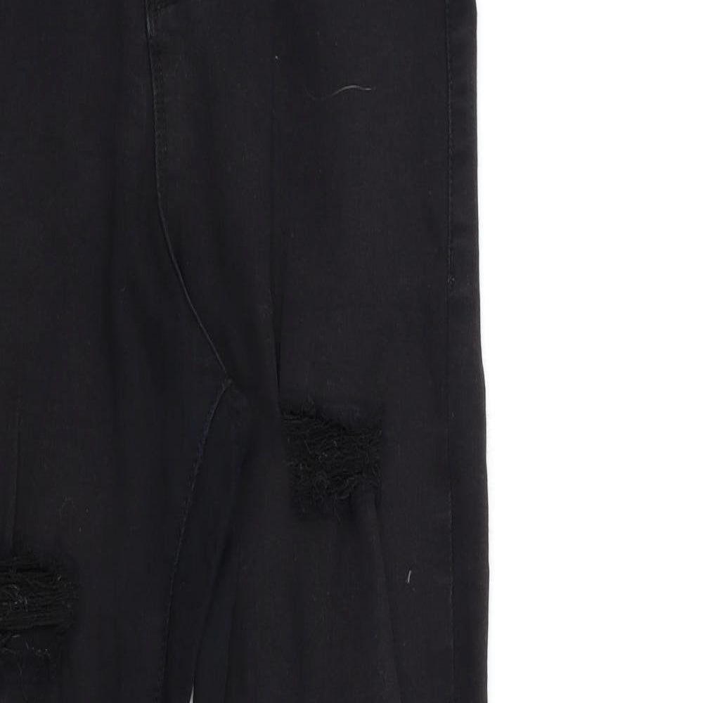 PRETTYLITTLETHING Womens Black  Denim Skinny Jeans Size 10 L29 in