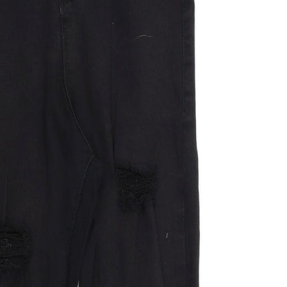 PRETTYLITTLETHING Womens Black  Denim Skinny Jeans Size 10 L29 in