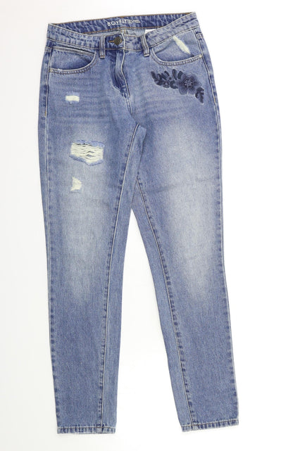 NEXT Womens Blue Floral Denim Skinny Jeans Size 6 L29 in