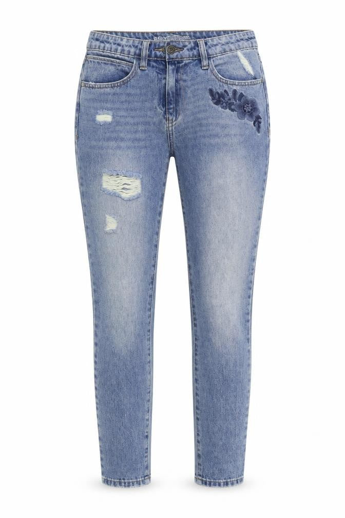 Next Womens Blue Floral Denim Skinny Jeans Size 6 L29 in