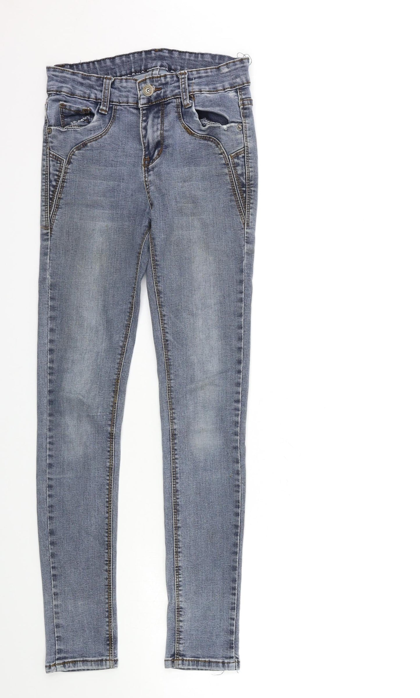 Womens UK Size 23 in Preworn Regular Fit Skinny Beige Jeans