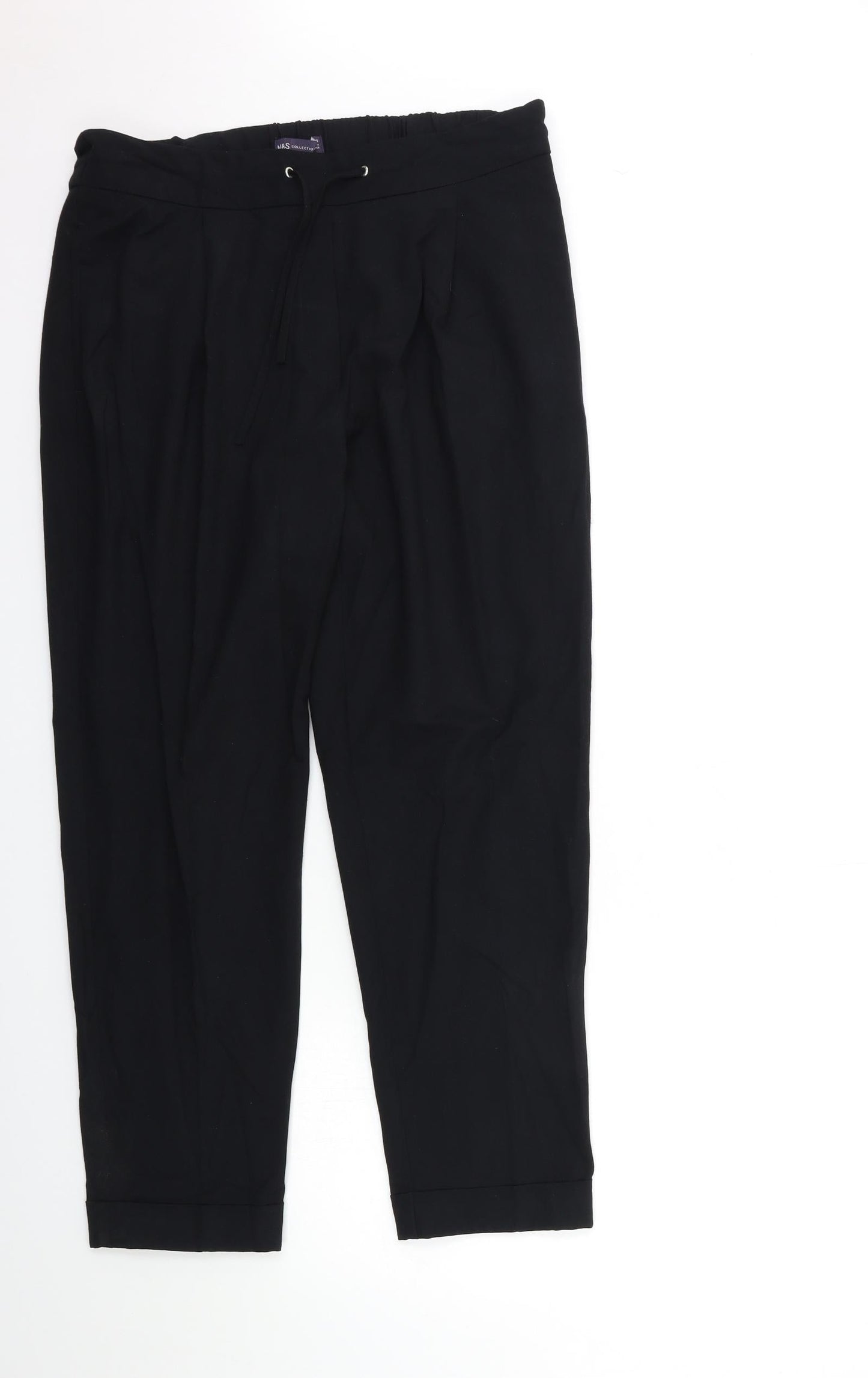 Womens UK Size 14 Marks and Spencer Regular Fit  Black Trousers