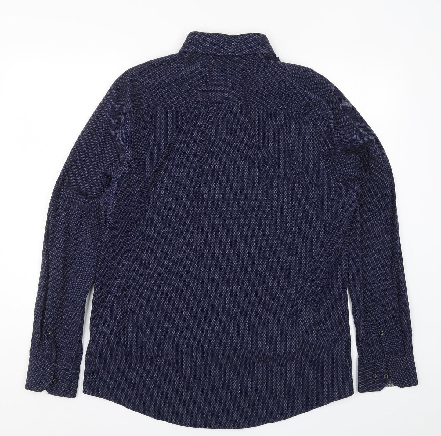 F&F Mens Blue Polka Dot   Button-Up Size 16