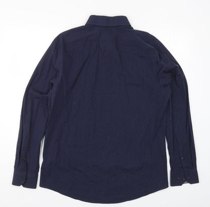 F&F Mens Blue Polka Dot   Button-Up Size 16