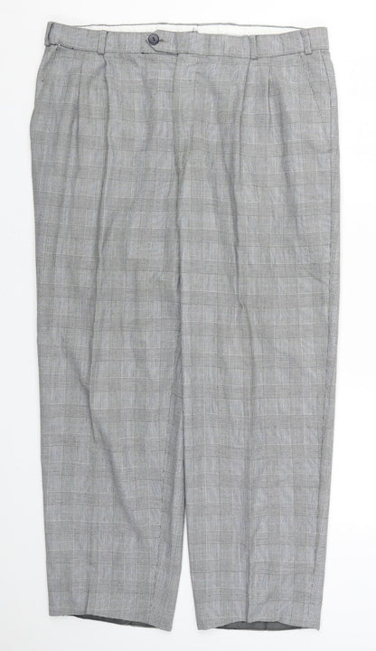 JRB Mens Grey Check  Trousers  Size 37 L28 in