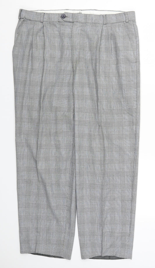JRB Mens Grey Check  Trousers  Size 37 L28 in