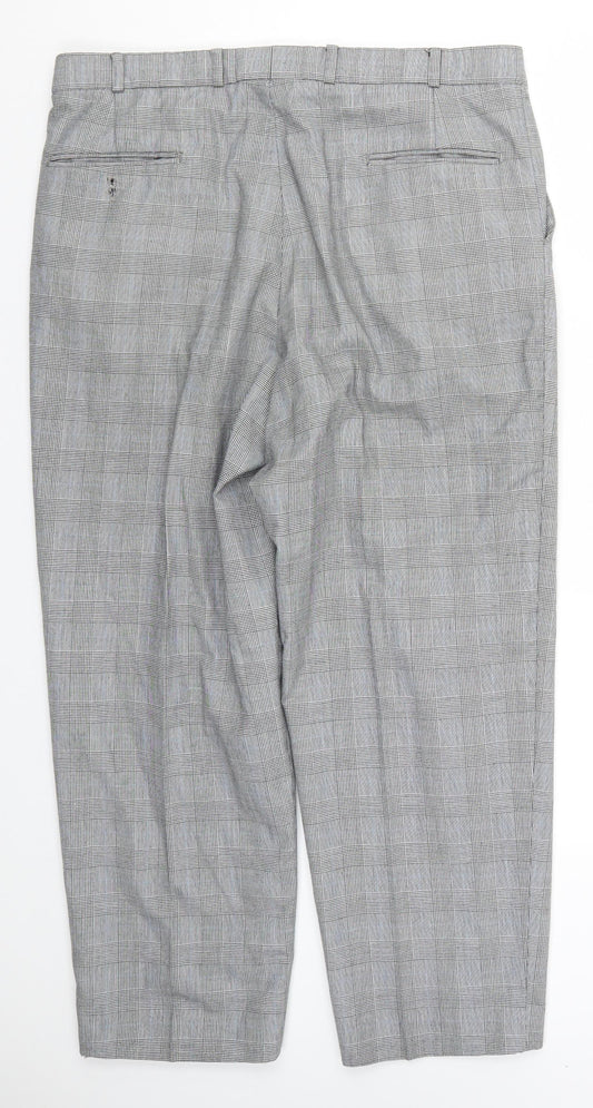 JRB Mens Grey Check  Trousers  Size 37 L28 in