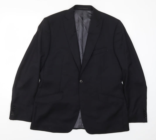 AR Red Mens Black Striped  Jacket Suit Jacket Size 44