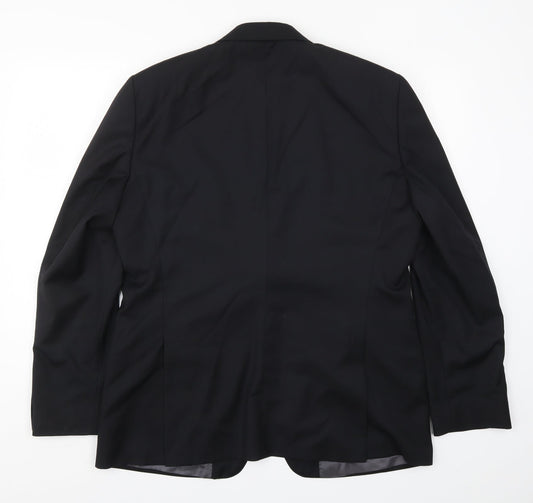 AR Red Mens Black Striped  Jacket Suit Jacket Size 44