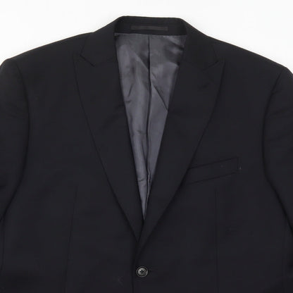AR Red Mens Black Striped  Jacket Suit Jacket Size 44