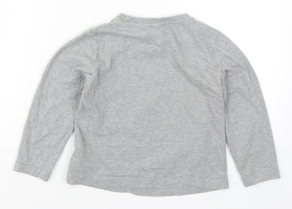 Preworn Boys Grey Solid   Pyjama Top Size 5-6 Years  - Minions I Won't Bite