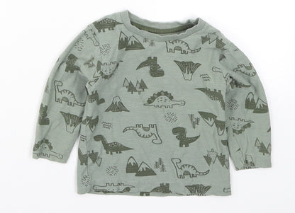 Matalan Boys Green   Basic T-Shirt Size 9-12 Months  - Dinosaurs