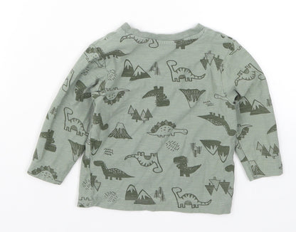 Matalan Boys Green   Basic T-Shirt Size 9-12 Months  - Dinosaurs