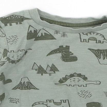 Matalan Boys Green   Basic T-Shirt Size 9-12 Months  - Dinosaurs