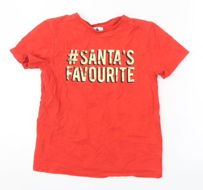 George Boys Red   Basic T-Shirt Size 7-8 Years  - Santa's Favourite