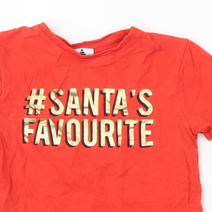 George Boys Red   Basic T-Shirt Size 7-8 Years  - Santa's Favourite