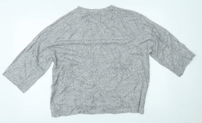 Womens UK Size L Zara Grey Basic Blouse
