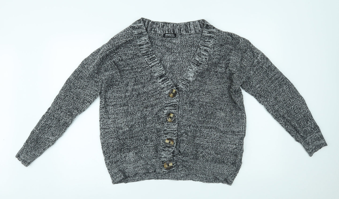 Womens UK Size S Simply Be Grey Cardigan Jumper