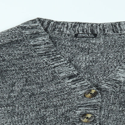 Womens UK Size S Simply Be Grey Cardigan Jumper
