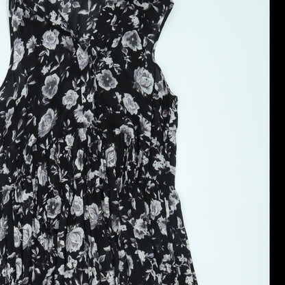 Innocence Womens Black Floral  A-Line  Size 10