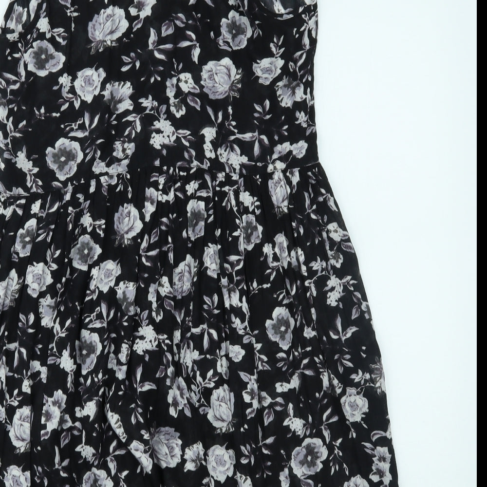 Innocence Womens Black Floral  A-Line  Size 10