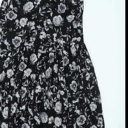 Innocence Womens Black Floral  A-Line  Size 10