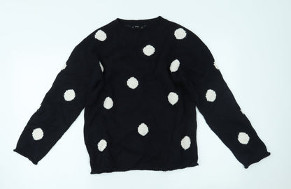 F&F Womens Blue Polka Dot  Pullover Jumper Size 8
