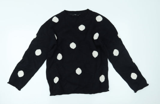 F&F Womens Blue Polka Dot  Pullover Jumper Size 8