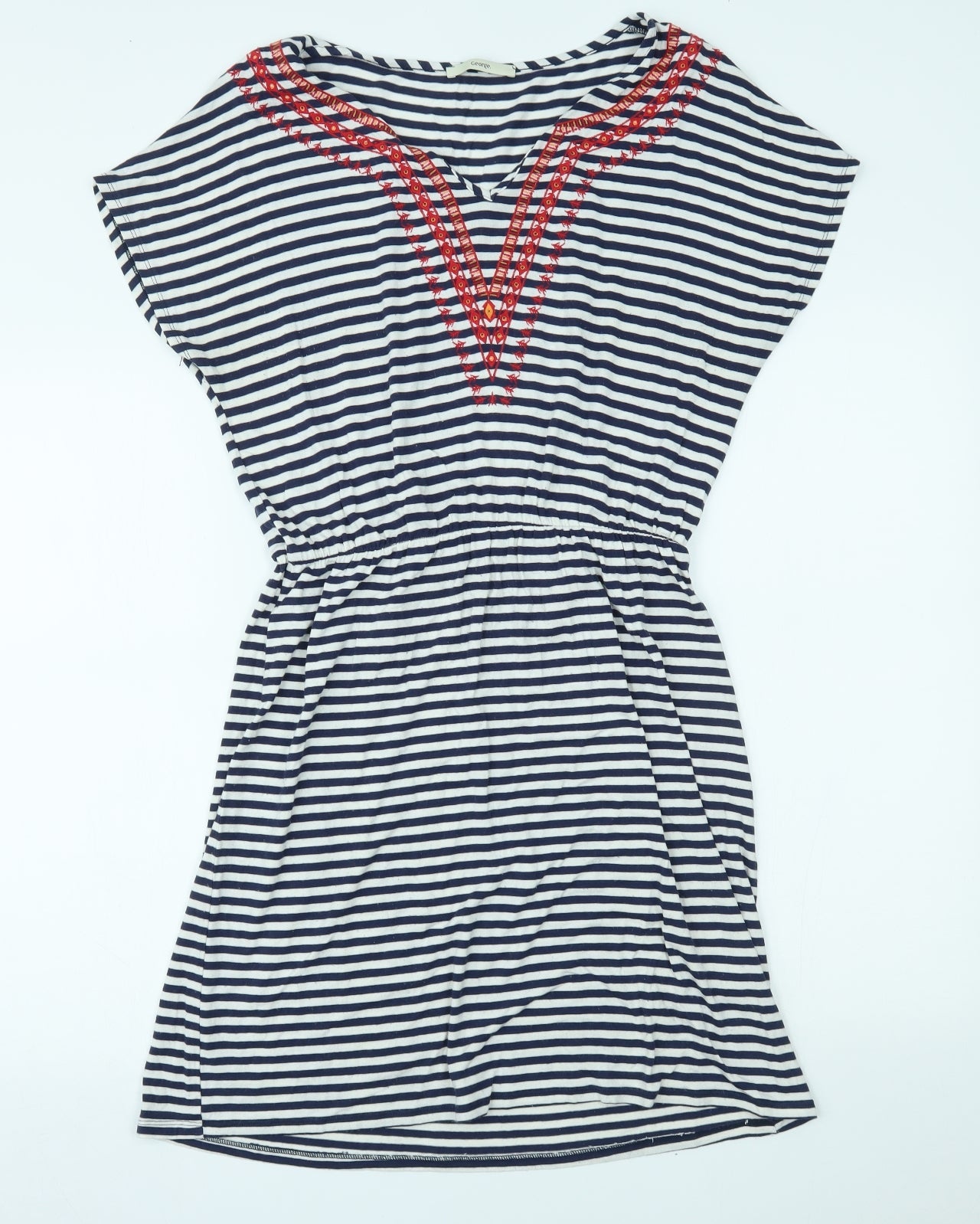 George Womens Blue Striped  Fit & Flare  Size 12