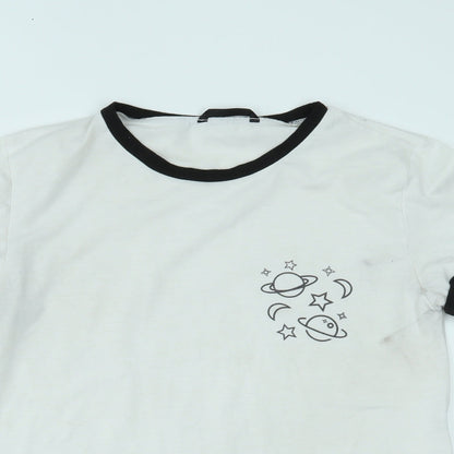 SheIn Womens White   Basic T-Shirt Size S