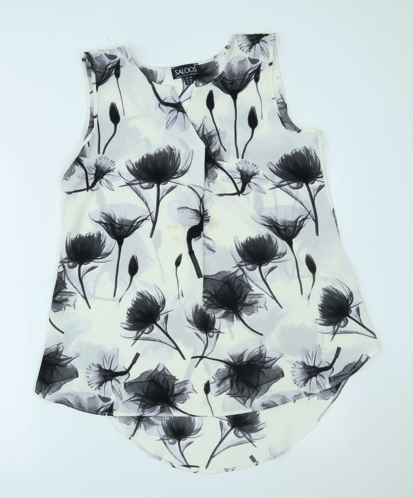 Womens UK Size 14 Saloos White Basic Tank