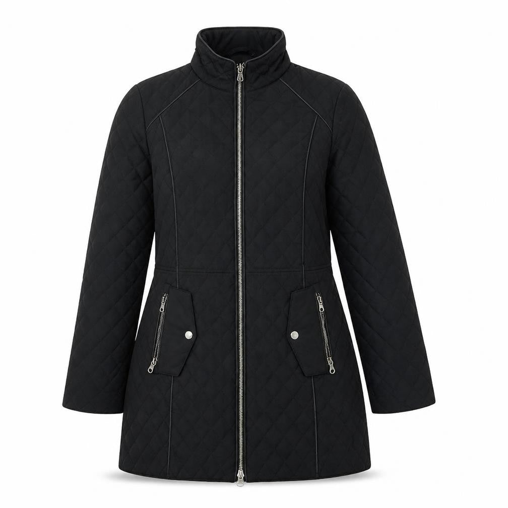 Womens UK Size 10 Preworn Black Overcoat
