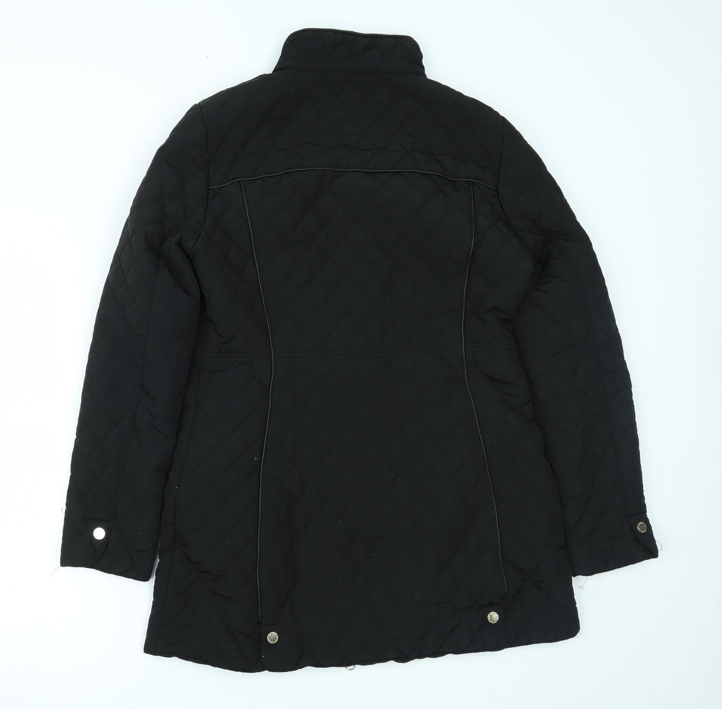 Womens UK Size 10 Preworn Black Overcoat