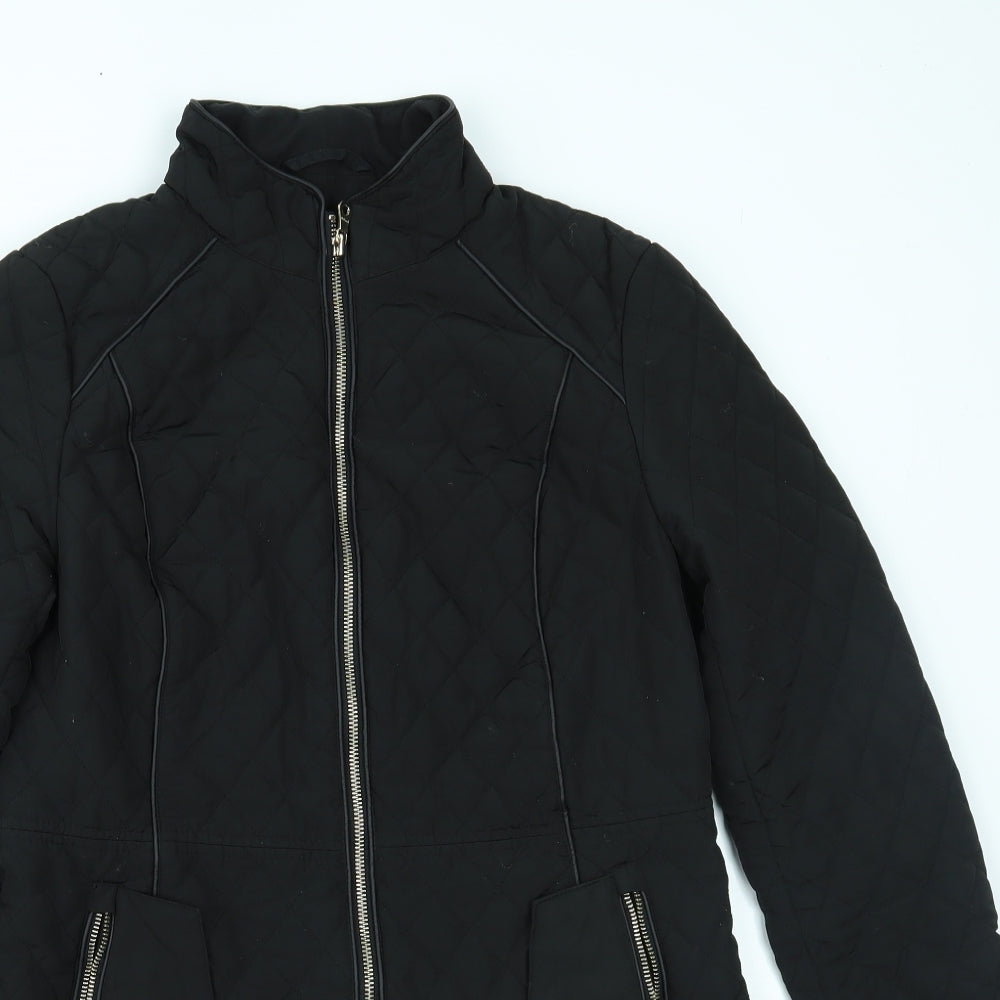 Womens UK Size 10 Preworn Black Overcoat